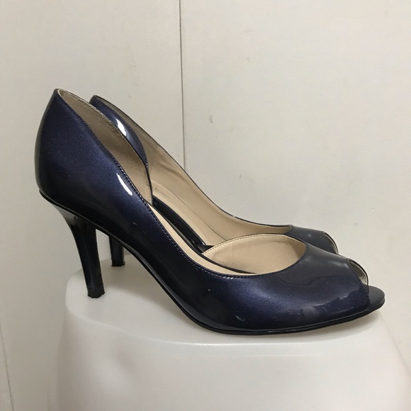 Kelly & Katie Blue Patent Open Toe Shoes Size 8 - Picture 3 of 8